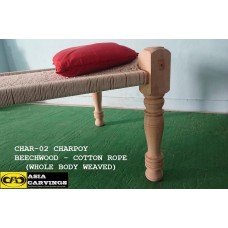 CHR-02: Indian Charpoy | Khat | Char poi | Hand Woven Bed | Handcrafted Cotton Rope Strin Bed